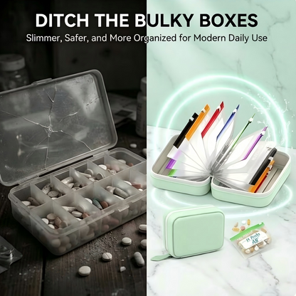 Premium Waterproof PU Travel Pill Organizer Set