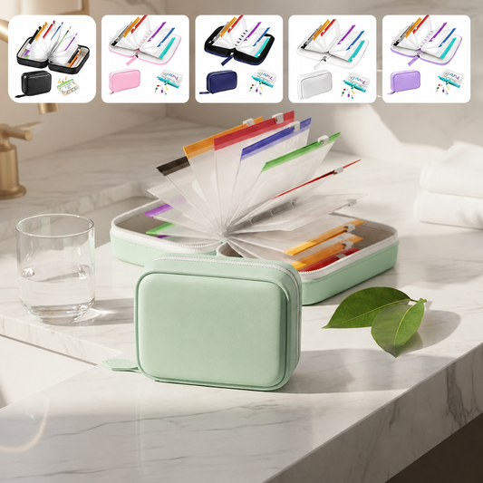 Premium Waterproof PU Travel Pill Organizer Set