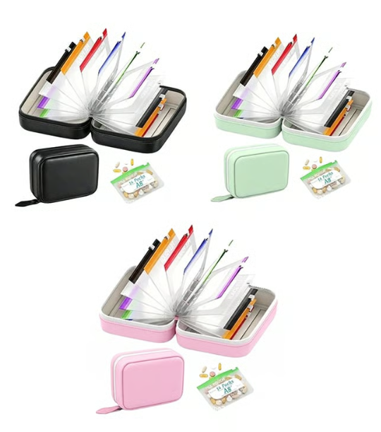 Premium Waterproof PU Travel Pill Organizer Set