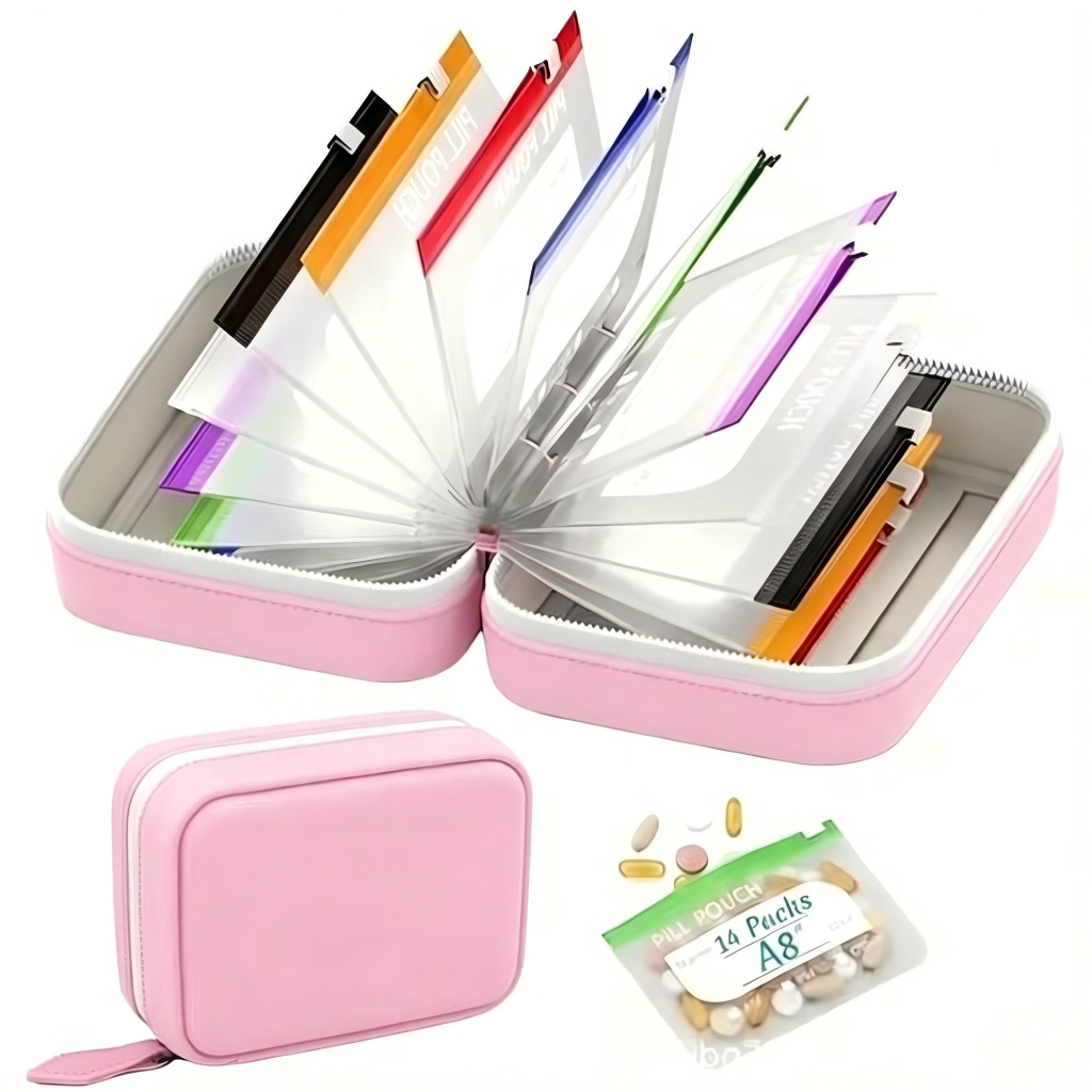 Premium Waterproof PU Travel Pill Organizer Set