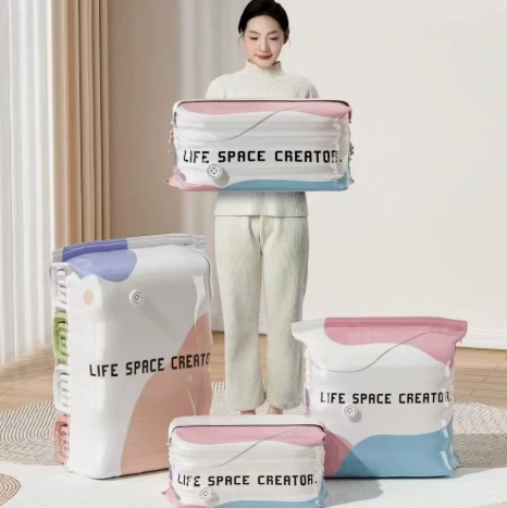 Thickened Stereoscopic No-Pump Vacuum Compression Bag